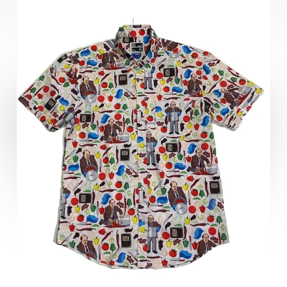 RSVLTS The Office Kevin’s Famous Chili Mens Button Up Shirt Size Large *EUC*